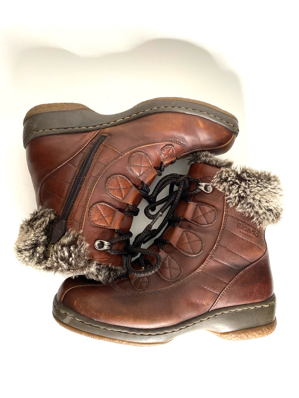 Blondo Brown Leather AquaProtect Waterproof Wool Lined Fur Winter Boots